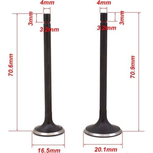 For Qingqi QM48QT-9B 50cc Motorcycle Engine Valve Intake Exhaust Stem Valve Engine Spare Parts