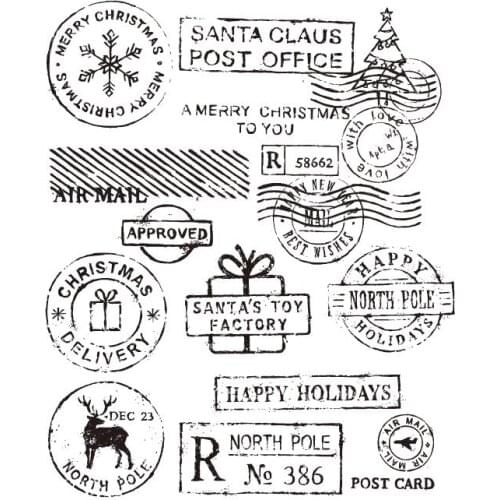 KLJUYP Christmas Postage Clear Stamps Scrapbook Paper Craft Clear stamp scrapbooking08145