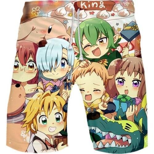3 to 14 years kids Beach Shorts The Seven Deadly Sins 3D Print Swimwear Beach Pants boys girls Fashion Swimming Board Shorts