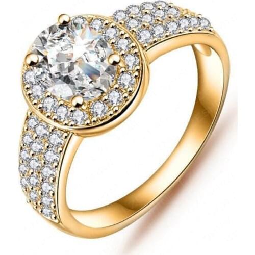 Lokaer Luxury AAA Cubic Zirconia Wedding Rings Jewelry Mosaic Rhinestone Crystal Engagement Ring For Women Girl Anneaux CRI0018