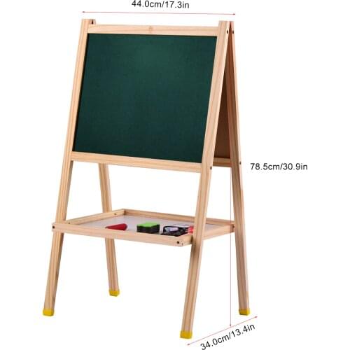 3-in-1 Art Easel Magnetic Double-Sided Chalkboard & Erase Board Standing Easel Easy to Assemble Drawing toys for Kids 2-5Y