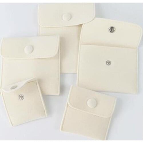 Jewelry Packaging Bag Snap Fastener Superior Soft Velvet Gift Bracelet Bag Necklace Earrings Ring Storage Pouch Customized Logo