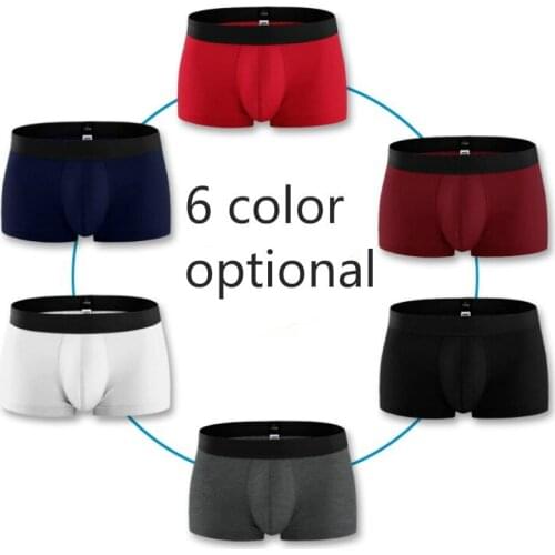 Men Flat Angle Underwear Cotton 6Colors Optional Convex Design Ice imitation Silk Fashion Underpants L XL XXL XXXL Spain Men