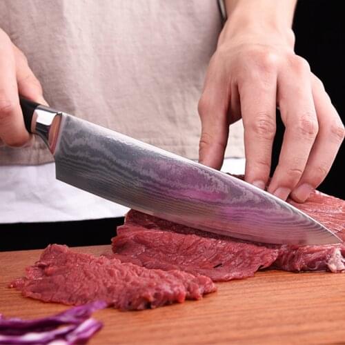 2019 New Kitchen Knife Damascus Steel VG10 Chef Knife Japanese Slicing Cutter Stainless Steel Meat Knives Vegetable Cook Tools