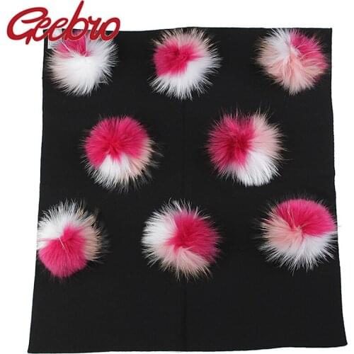 Geebro Fashion Warm Wool Newborn Baby Soft Swaddling Blanket Bedding Swaddles Wrap With 8 Triple Color Real Fur Pompom