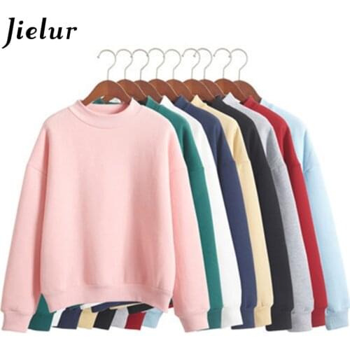 Wholesale M-XXL Cute Women Hoodies Pullover 9 colors 2020 Autumn Coat Winter Loose Fleece Thick Knit Sweatshirt Female