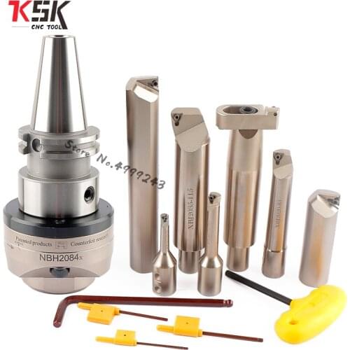 Boring system DIN69871 SK50 NBH2084X high Precision 0.005mm NBH2084 boring head with 7Ppcs XBJ boring bars CNC boring tools