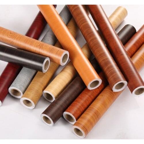 1M/2M Waterproof Wood Wallpaper Roll Self Adhesive Contact Paper Doors Cabinet Desktop Modern Furniture Decorative Sticker