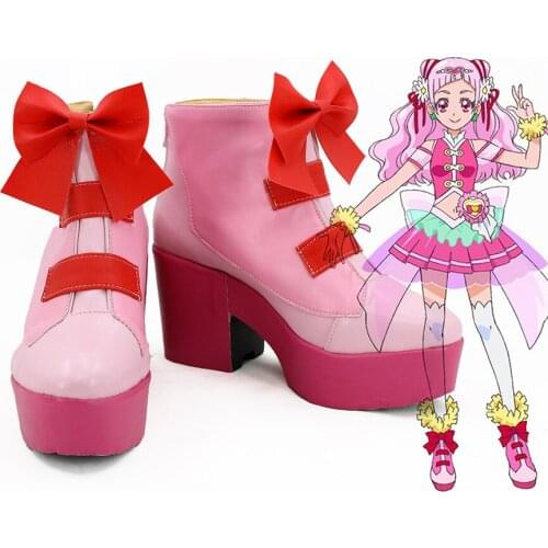 Hugtto Pretty Cure Cure Yell Cosplay Boots Pink Shoes Custom Made