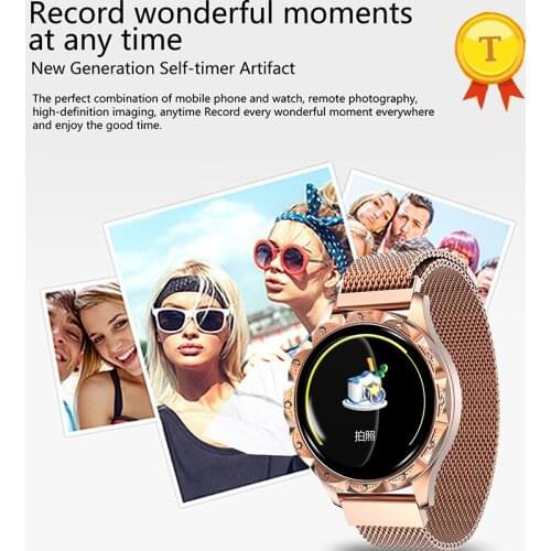 2020 new Steel Smart Watch women Wrist band fitness Smart band ladies camera control heart rate blood pressure pk p68 p70