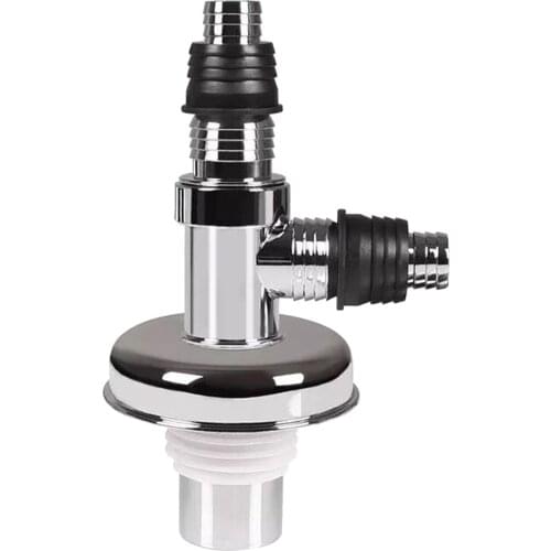 Sink Laundry Bathroom Washing Machine Connector Chrome Plated Hose Splitter Water Drain Home Kitchen Pipe Easy Install Fittings