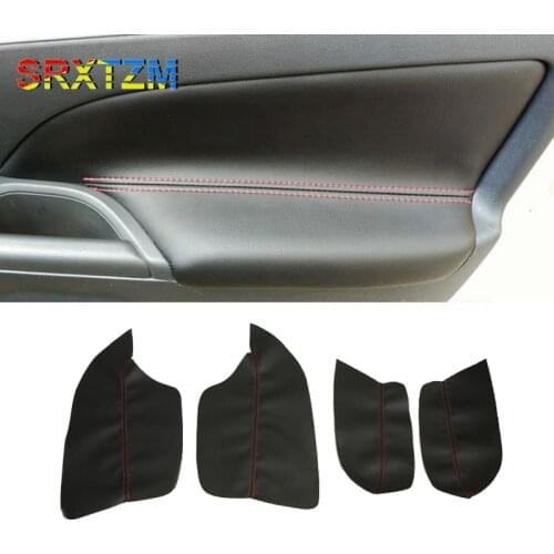 SRXTZM 4pcs New Car Interior Door Panel / Door Armrest Microfiber Leather Cover For Mitsubishi Outlander 2014-2018