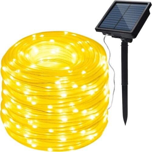LED Solar Garden Lights Rope String Lights Outdoor Solar Powered Strip Christmas Fairy Light Party Decoration Lamp Waterproof