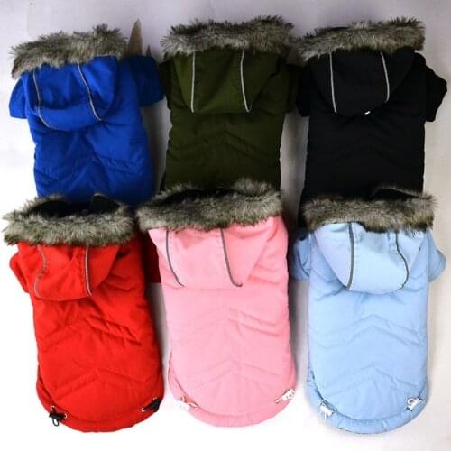 Reflective Jacket Coat Dog Hoodies Winter Pet Dog Clothes Cotton Warm For Small Medium Dogs Outfit