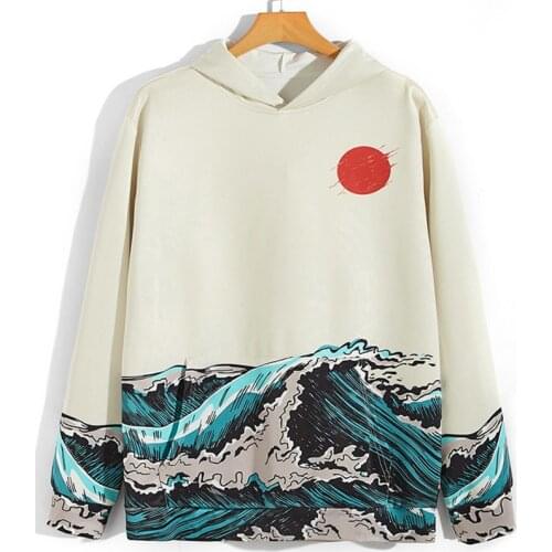 Mens Hoodies Sweatshirt With Hood Male Streetwear New Long Sleeve Harajuku Hoody Red Sun Autumn Winter Oversized Hoodie For Man