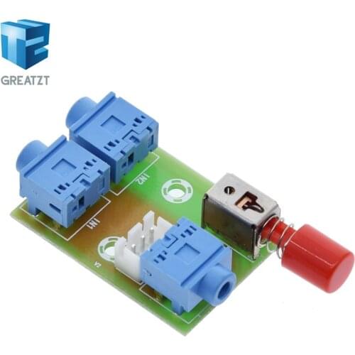 GREATZT XH-M371 3.5 Audio 2 Ways into 1 Way Out Audio Switching Module Switch Board Audio Socket Switch Diy Electronic PCB Board