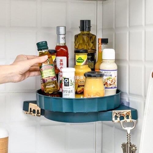 Rotating Shelf Creative Triangle Multifunctional Bathroom Shelf Toilet Corner Kitchen Storage Corner Free Punch Storage Rack