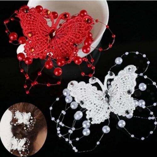 Hair Clip-Flower Rhinestone-Pearl Butterfly Girl-Communion-Bridesmaid Diamante
