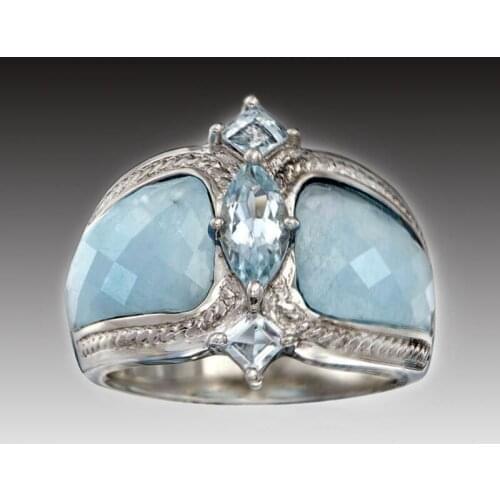 Exquisite Retro Aesthetic Women Ring Trendy Freshwater Sapphire Fashion Jewelry Engagement Rings for Women Jewelry for Women