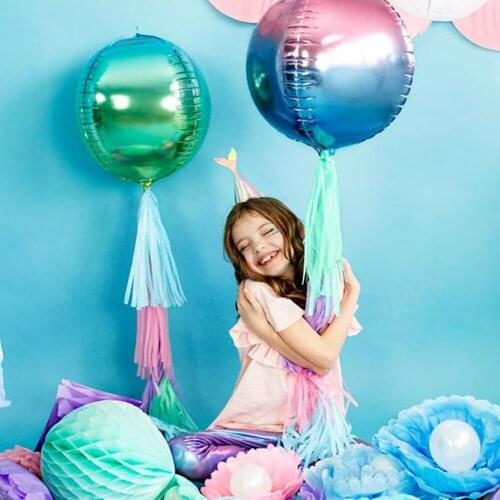 1 pcs 22inch Gradient Color 4D Disco Helium Balloon Birthday Wedding Party Decoration Balloon Photo Props Baby Shower Kids Toys