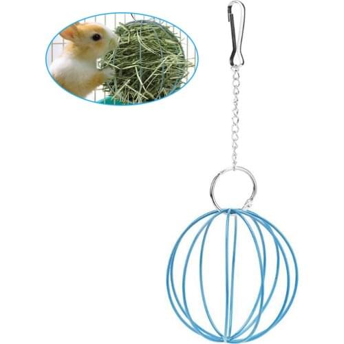 1Pc Hangable Feeding Ball Hamster Rabbit Grass Ball Hay Feeder Creative Metal Sphere Pet Feeder Pet Hanging Ball For Rat Hamster