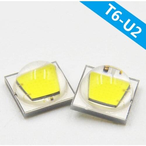 10pcs lot 10W Bright High Quality Full Power T6-U2 5050 LED Lamp Bead Flashlight Light LED Diode Chip Light With 20mm Base