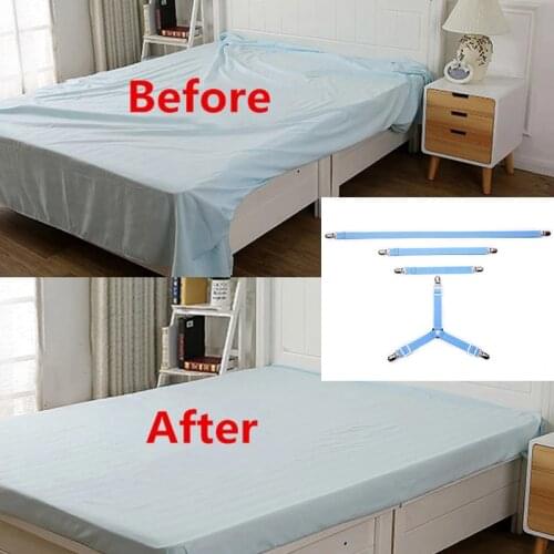 4Pcs/Set Bed Sheet Clip Sofa Cushion Fastening Button Adjustable Elastic Rubber Band Table Cloth Seats Skid Resistance Black Wh