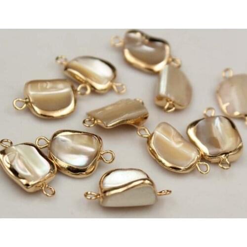 5pcs 100% Nature Freshwater Loose Natural Shell Baroque Charms Connector For DIY Earrings Bracelet Jewelry Making Accessories