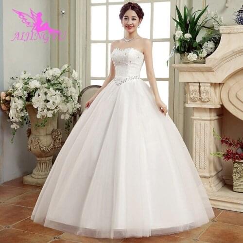AIJINGYU 2021 2020 princess new hot selling cheap ball gown lace up back formal bride dresses wedding dress FU296