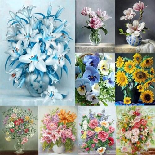5D DIY Full Square Diamond Painting Flower Bouquet Diamond Embroidery Rhinestone Picture Diamond Mosaic Gift DropShip