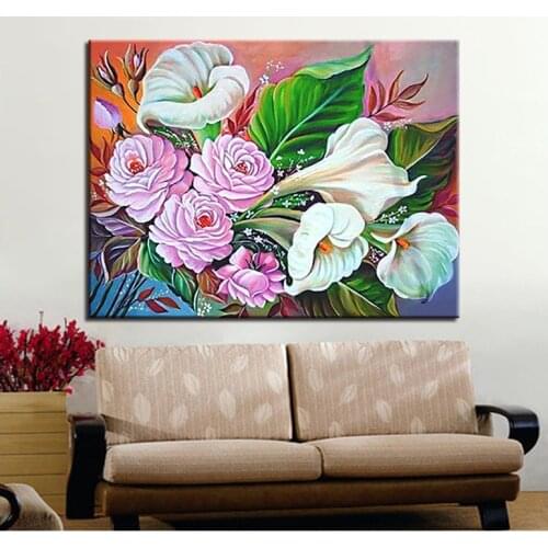 Diy diamond painting Still life flower mosaic full embroidery square round picture puzzle cross stitch kit kitchen decoration