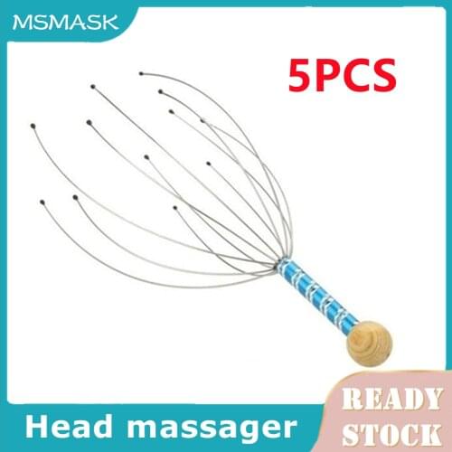 Anti-Stress Head Massage Octopus Shape Head Scalp Neck Stress Release Equipment Relief Head Pain Body Head Massage Care Tools