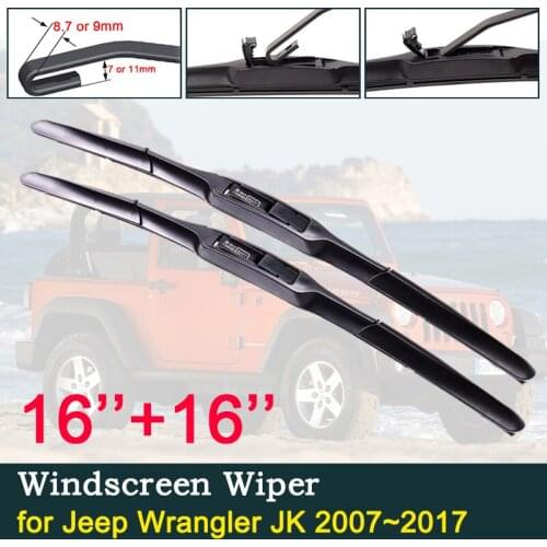 For Jeep Wrangler JK 2007~2017 Car Windshield Wiper Blades Front Window Windscreen Wipers Car Accessories 2008 2009 2015 2016
