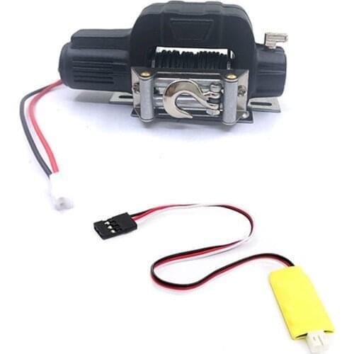 Electric Winch with 3-Ways Wireless Remote Controller Receiver for 1/10 TRX4 Defender Axial SCX10 D90 RC Car Accessories