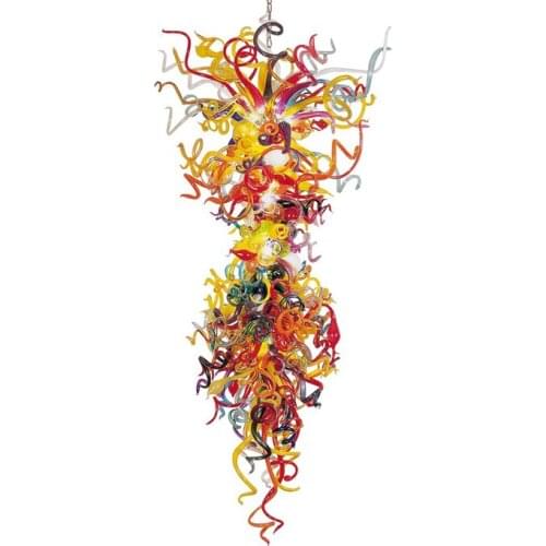Colorful Crystal Chandelier Lighting with LED Bulbs Large Murano Light Fixtures