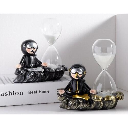 [HHT] Nordic Modern Creative Diver 5 Minutes Hourglass Timer Desktop Ornaments Office Bookroom Desk Home Decoration Accessories