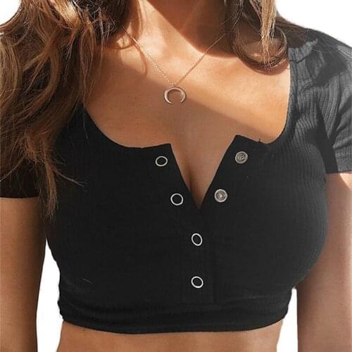 Tank Tops Sexy Crop Vest Solid Short Sleeve Harajuku Korean Female Bare Belly Summer Women T-Shirt Tops Girl Sexy Crop Tops