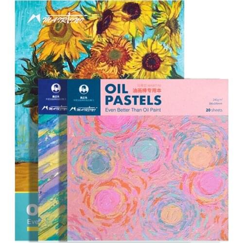 Martini Heavy Color Oil Pastel Special Paper A4 Soft Crayon Drawing Paper Square Drawing Book 32 Sheets 240g Thick Fine Lines