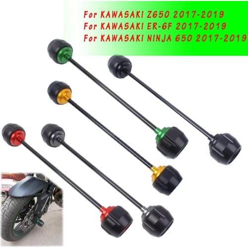 Motorcycle Accessories Front Axle Fork Crash Sliders Wheel Protector For Kawasaki Z650 Ninja650 Ninja 650 ER-6F 2017 2018 2019