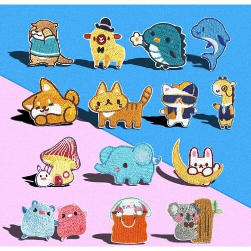 Forest Sea Animal World Embroidery Patch Fashion Sticker DIY Logo Ironing on Childrens Clothes Patching Holes