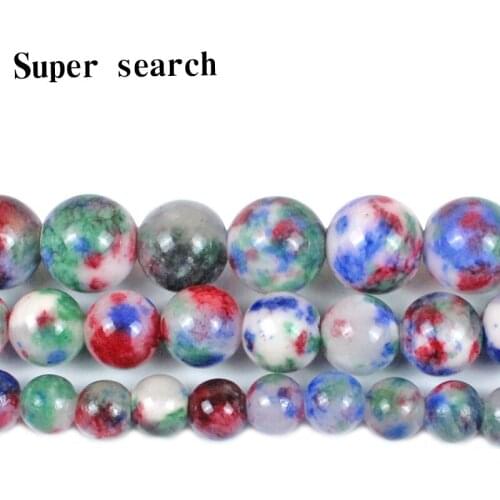 Natural Stone Blue green red white Jades Chalcedony Beads Loose Beads For Jewelry Making DIY Bracelet woman Accessories6/8/10mm