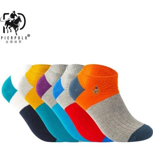PIER POLO Socks New Fashion High Quality Brand Cotton Meia Casual Mens Socks Embroidery Happy Summer Socks No Box