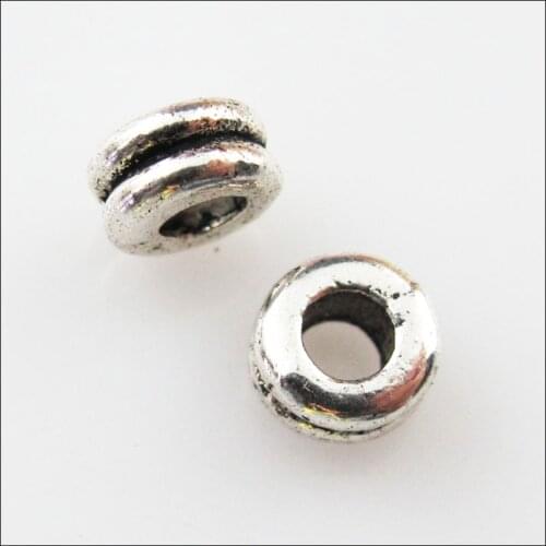 New 80Pcs Tibetan Silver Color Tiny Round Spacer Beads Charms 6mm