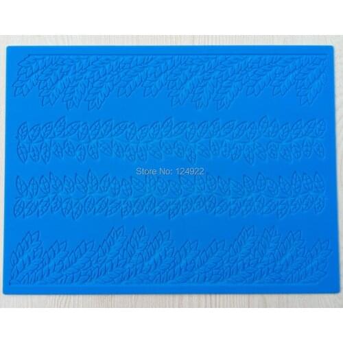 Wholesale 10Pcs/lot (CT-012) Two Shapes Of Leaves Lace 100% Platinum Silicone Cake Fondant Embossing Gum Paste Decorating Mold