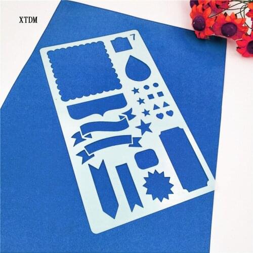 Balloon plastic mold shield DIY cake scrapbook stencils hollow Embellishments printing lace ruler Valentines Day