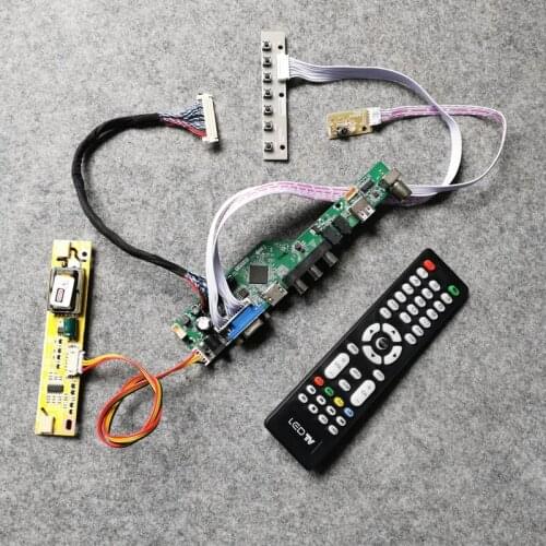 1440*900 LCD display controller board VGA+AV+USB LVDS 30-Pin screen DIY kit For M190A1/MT190AW02/N170C1/N170C3/N170C4 2CCFL