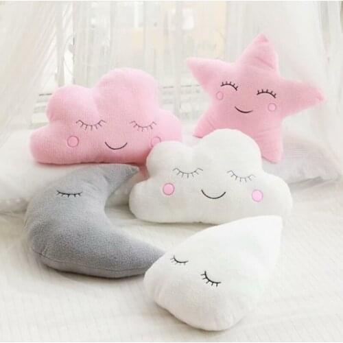 Sky Series Pillow Stuffed Toy Clouds Moon Raindrops Five-pointed Star Sofa Cushion Children Room Decoration