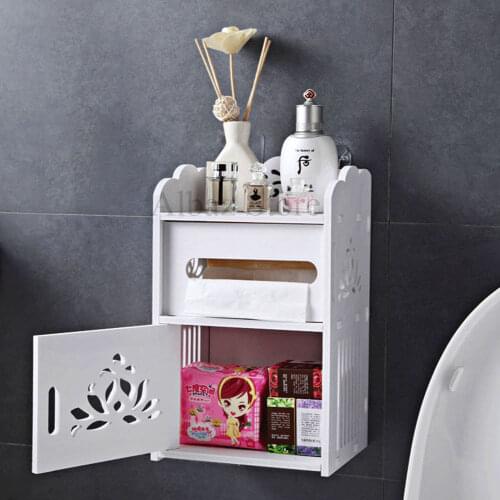 Punch-free shelf holder toilet paper storage rack Toilet drawer Wall shelf organizer for cosmetics kitchen drawer organizer