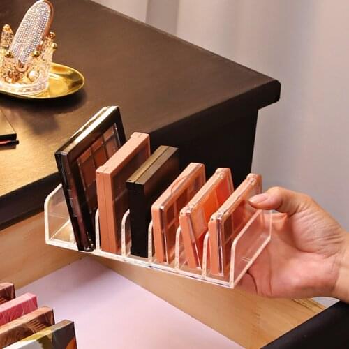 7 Grids Clear Acrylic Eyeshadow Compact Organizer Drawer Compartment Desktop Storage Rack Makeup Organizer for Women