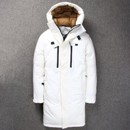 Boolili 2020 Winter Down Jacket Men Coat Hooded Long White Duck Down Parka Thickening Warm Outwear Wellensteyn Men Winter Jacket